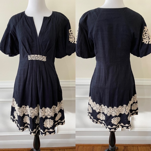 New Anthropologie Orla Embroidered Mini Dress Size 2 - Picture 3 of 3